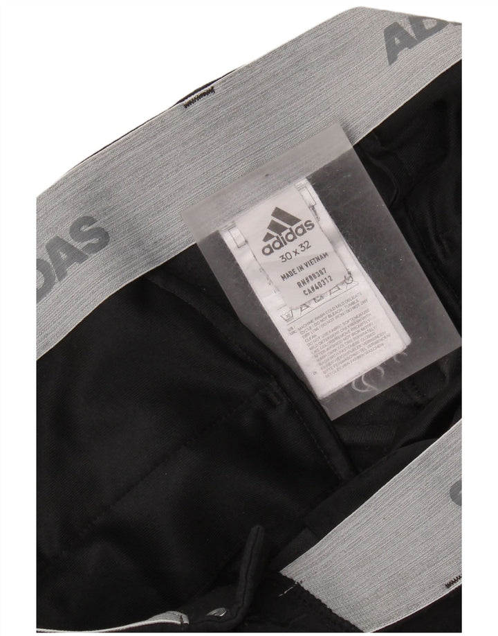Pantaloni chino drepți ADIDAS pentru bărbați W30 L32 poliester negru