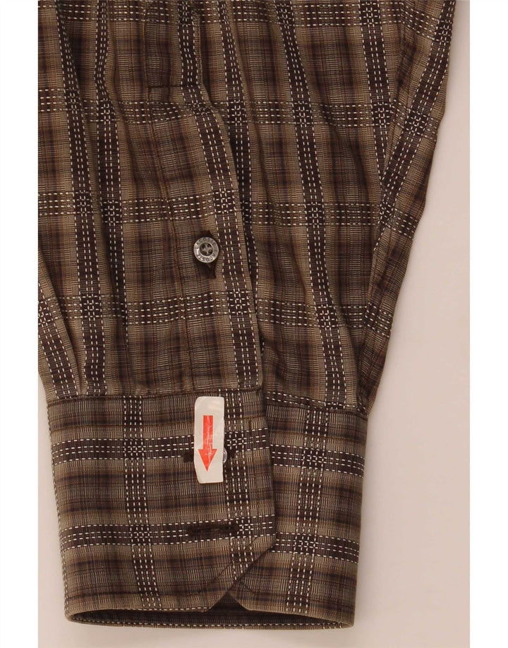 Cămașă bărbați Lacoste Mărimea 45 XL Bumbac cu carouri maro