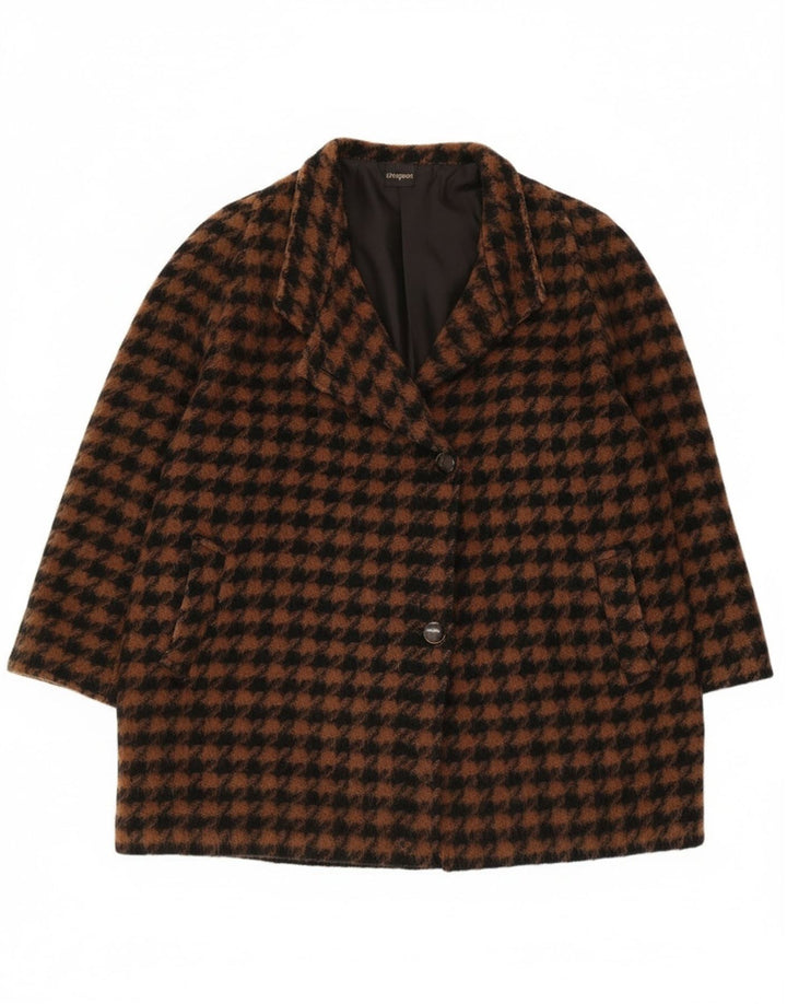 ELENA MIRO Palton supradimensionat pentru femei IT 43 Maro Mediu Houndstooth Retro