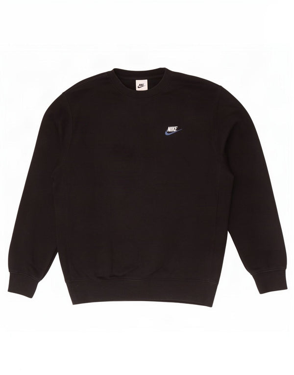 Pulover Nike pentru bărbați, bumbac mediu negru