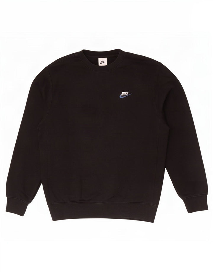 Pulover Nike pentru bărbați, bumbac mediu negru