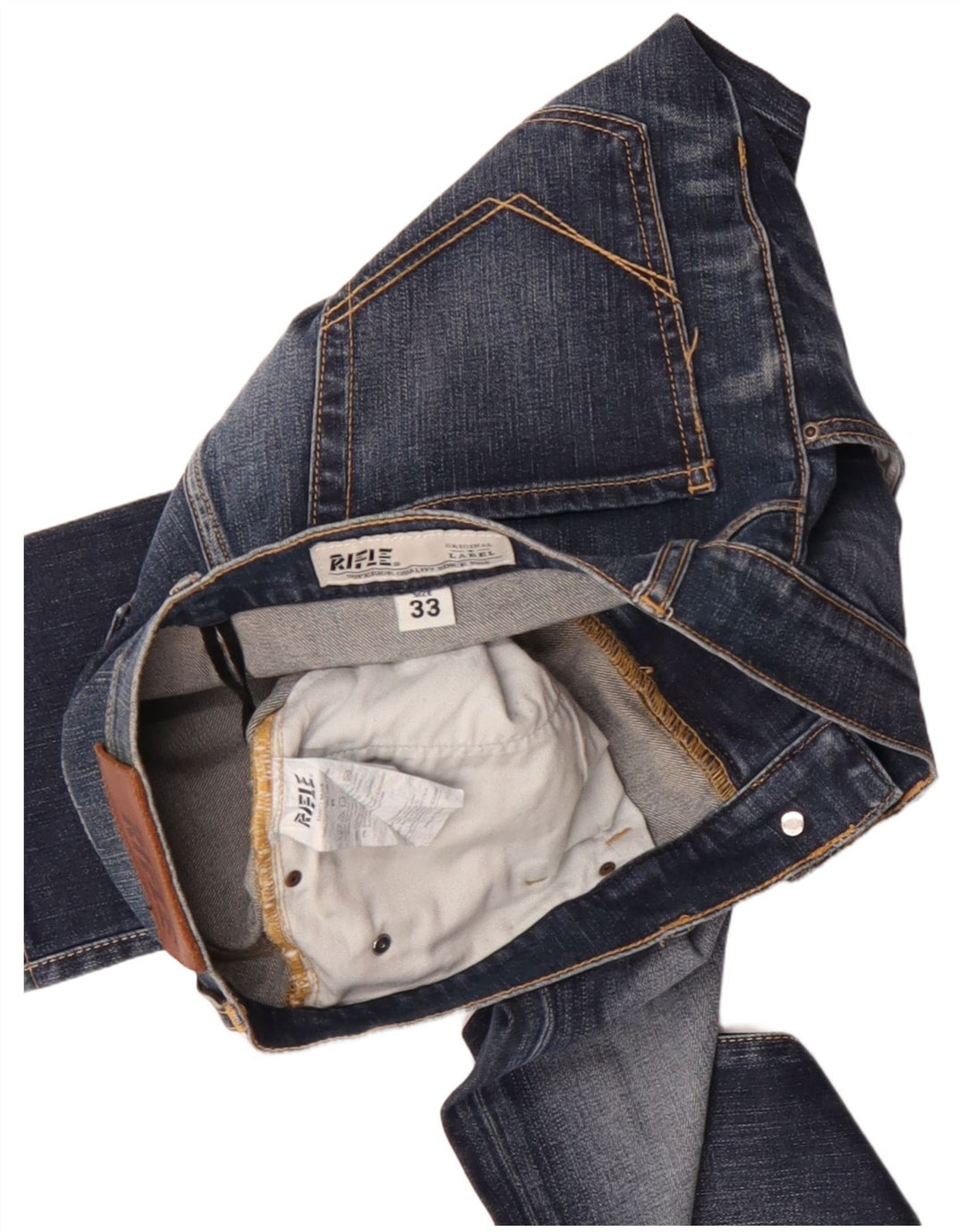 Blugi Rifle Bărbați Drepți W33 L31 Bumbac Albastru