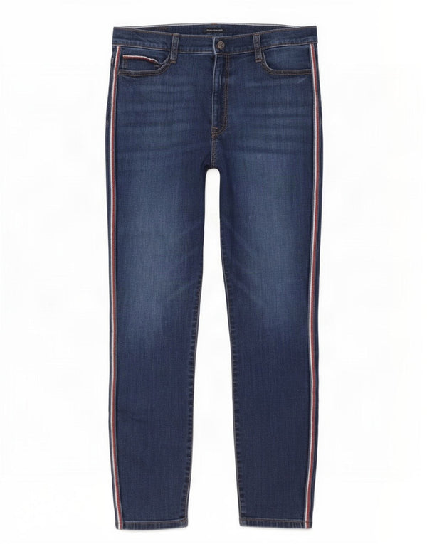 Blugi conici pentru femei cu talie înaltă Tommy Hilfiger US 14 XL W32 L28 albastru bumbac