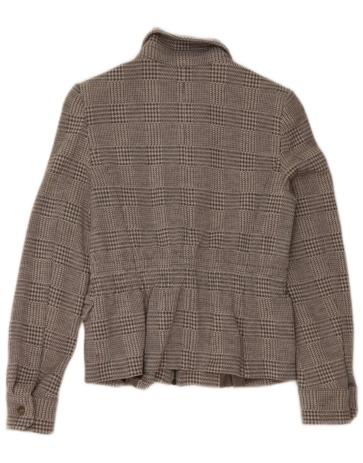 MAX MARA Blazer Jacket pentru femei UK 12 Medium Gri Houndstooth Lână