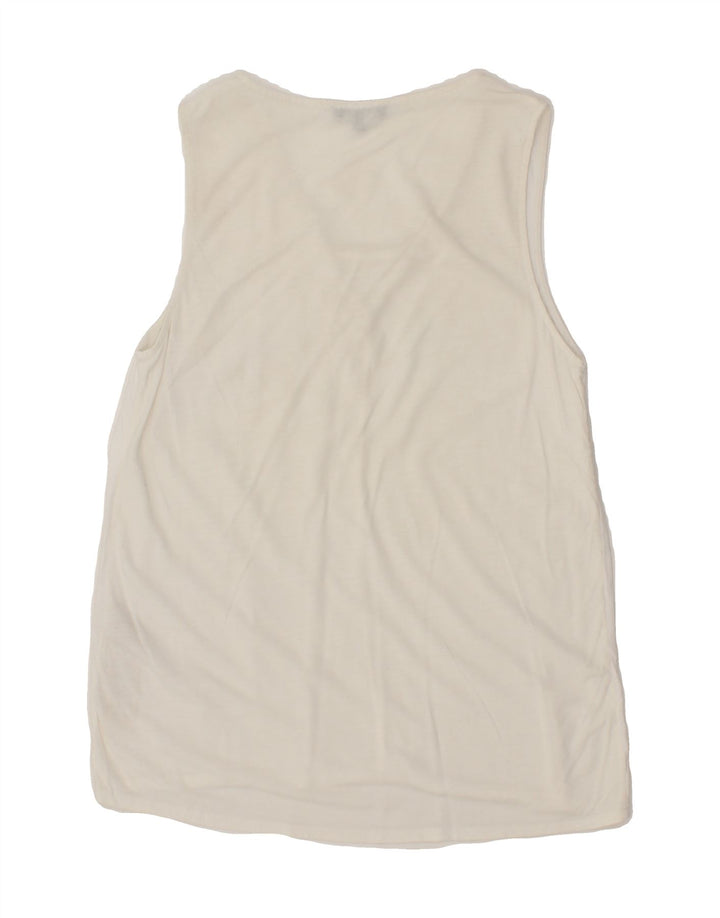 MASSIMO DUTTI Womens Sleeveless Blouse Top UK 6 XS White Lyocell Vintage Massimo Dutti and Second-Hand Massimo Dutti from Messina Hembry 