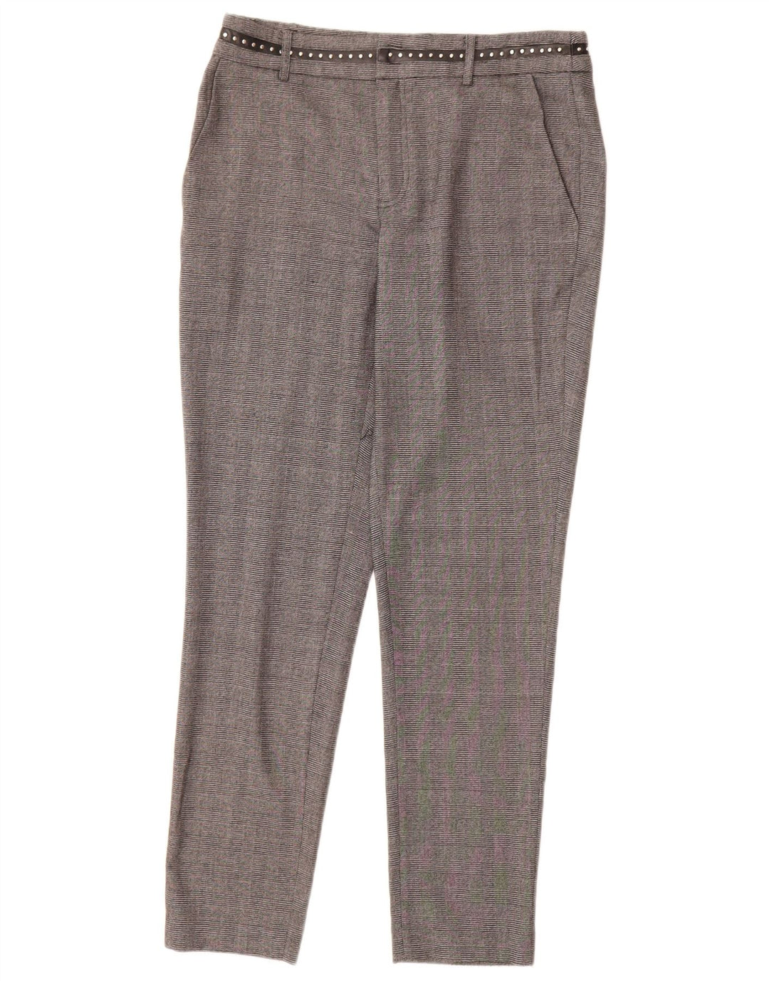 Pantaloni chino slim pentru femei Guess L27 L28 poliester cu carouri gri