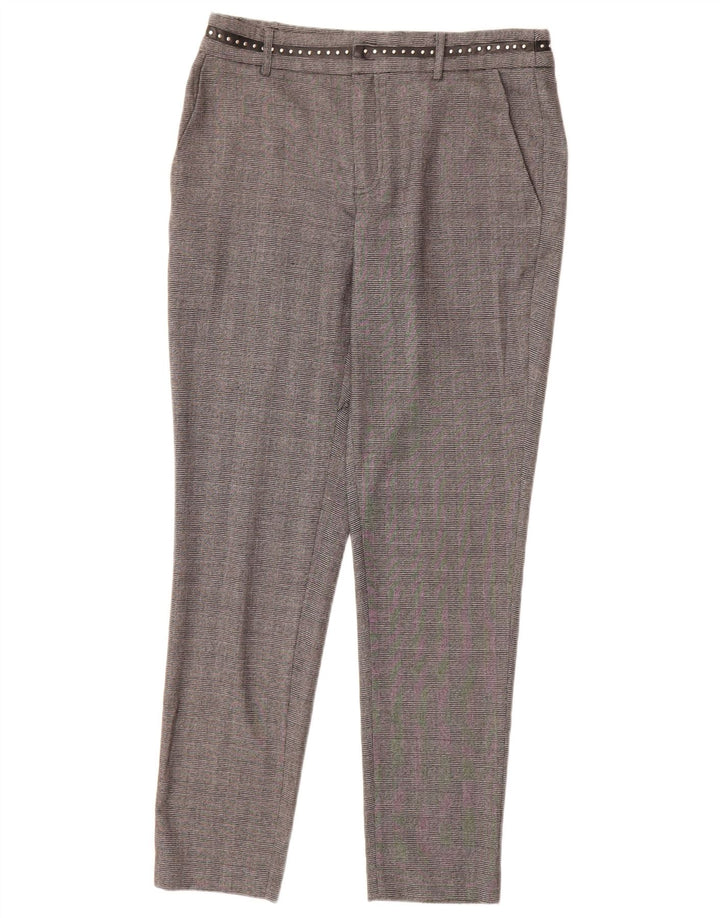 Pantaloni chino slim pentru femei Guess L27 L28 poliester cu carouri gri