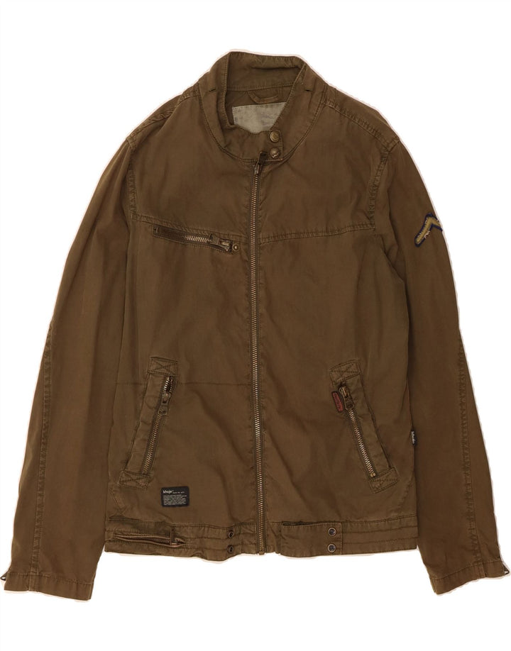 KHUJO Womens Utility Jacket UK 16 Large Khaki Cotton Vintage KHUJO and Second-Hand KHUJO from Messina Hembry 