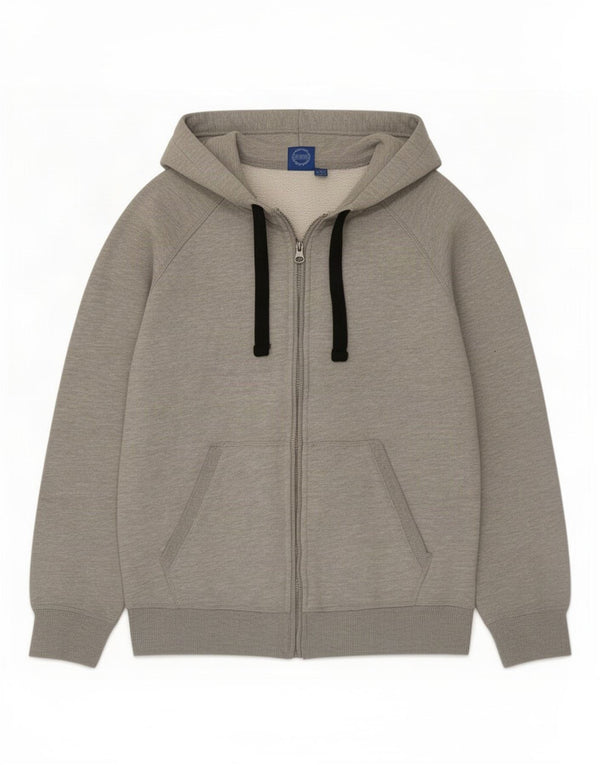 Pulover Adidas pentru femei cu fermoar, UK 14, bumbac gri mediu