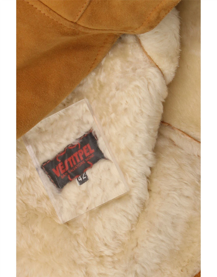 Palton vintage pentru femei din shearling EU 42 mare bej