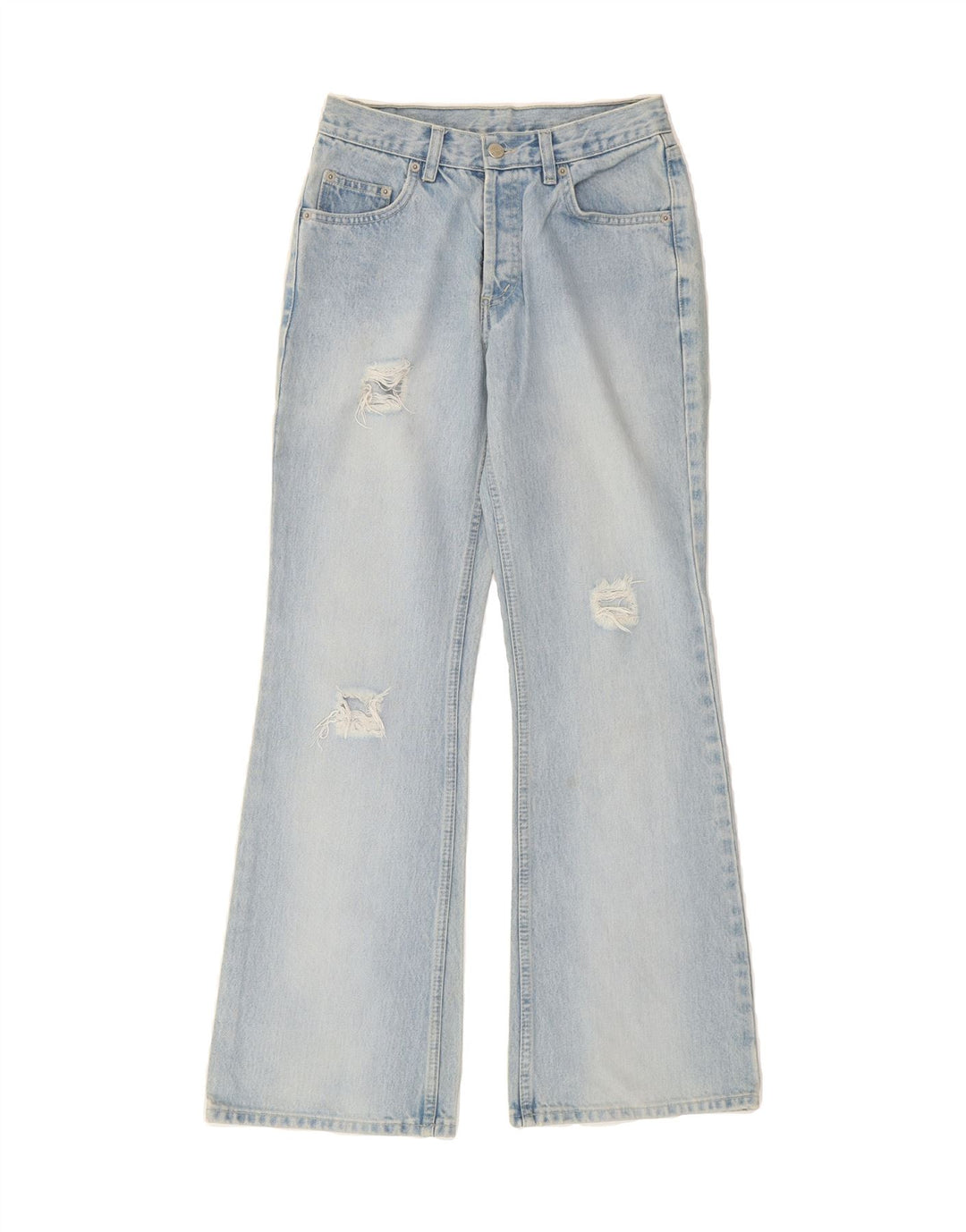 VINTAGE Womens Distressed Flared Jeans EU 38 Medium W28 L30 Blue Cotton Vintage Vintage and Second-Hand Vintage from Messina Hembry 