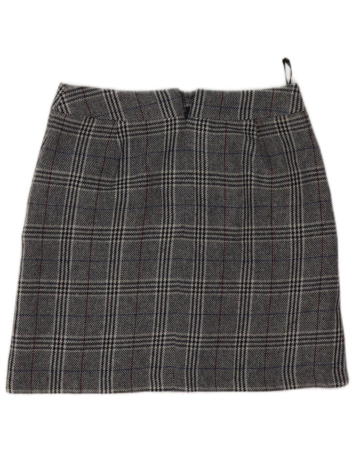 Fusta mini pentru femei Marks & Spencer UK 8 Small W28 Gri Houndstooth Acrilic