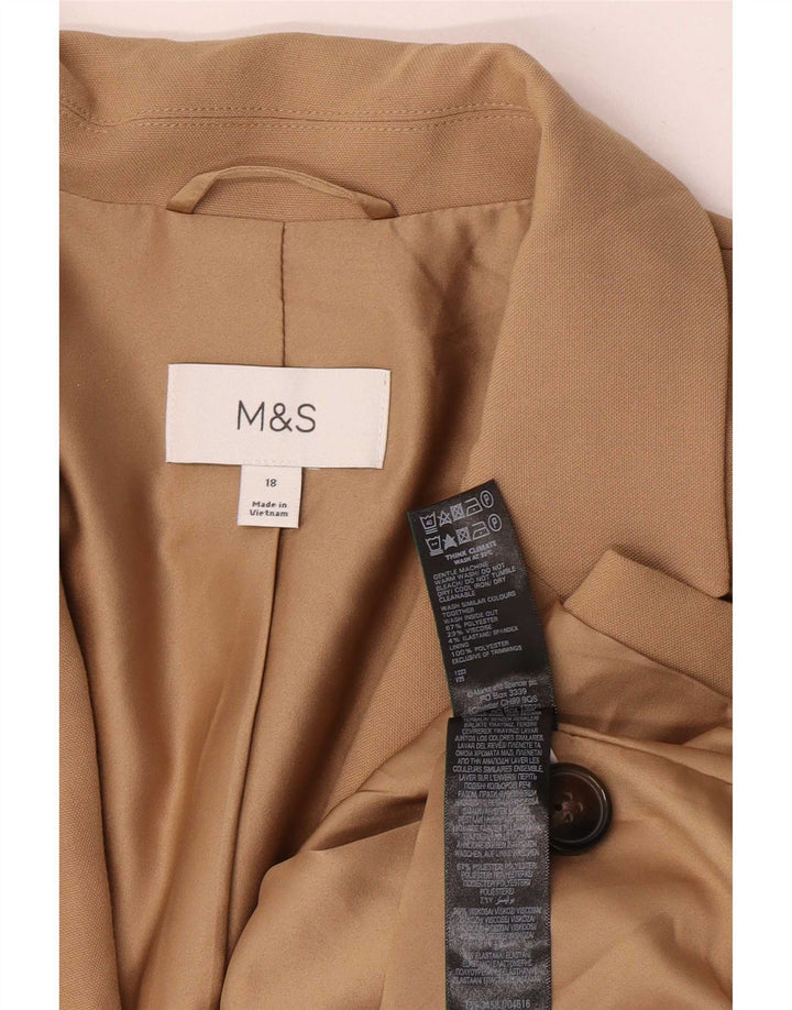 Jachetă pentru femei Marks & Spencer cu 1 nasture, UK 18 XL, poliester bej