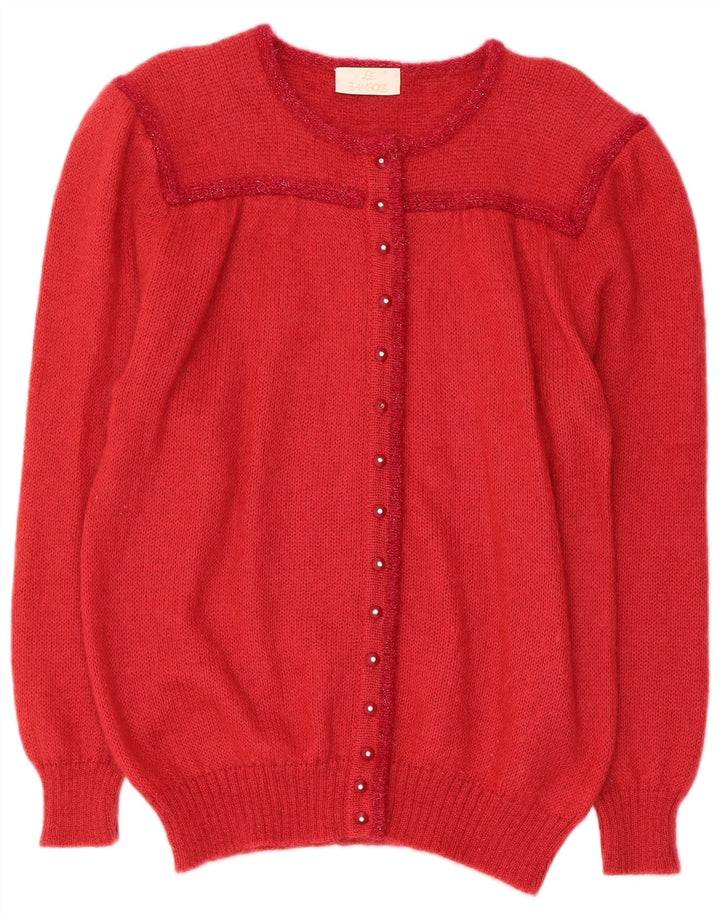 Pulover cardigan pentru femei LE BAMBOLE IT 48 XL Red Mohair