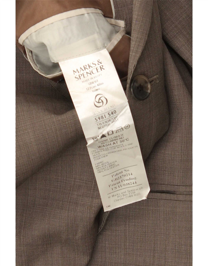 Jachetă pentru bărbați Marks & Spencer, cu 3 nasturi, UK 48 2XL Lână bej