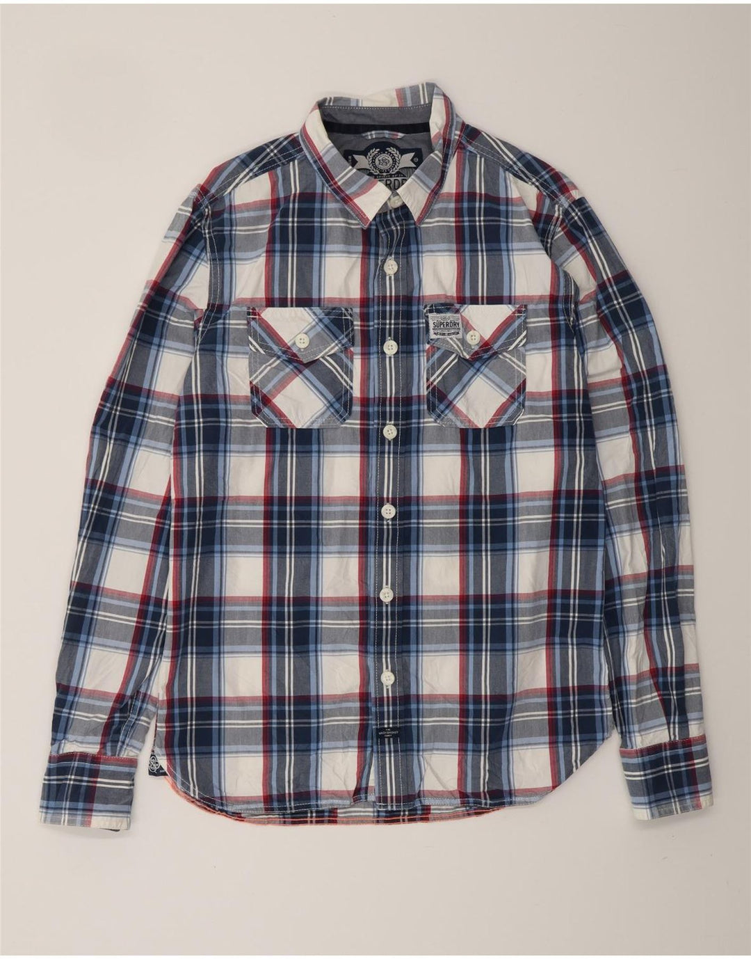 Cămașă pentru bărbați SUPERDRY cu carouri mari bleumarin