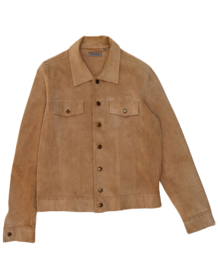 Jachetă Bomber din piele intoarsa pentru barbati NANI BON UK 38 Medium Beige Piele