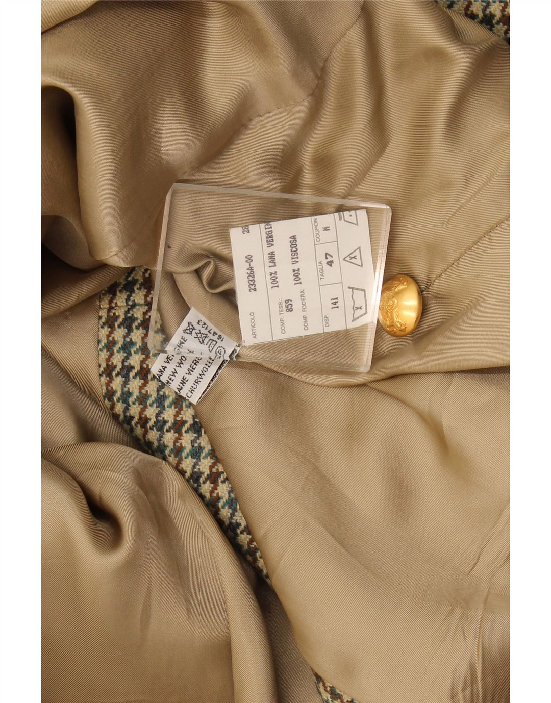 Jachetă vintage pentru femei cu 2 nasturi IT 47 Lână mare verde cu picior de gală