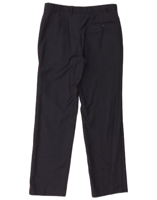 Marks & Spencer Pantaloni drepți pentru bărbați L32 L31 Lână bleumarin