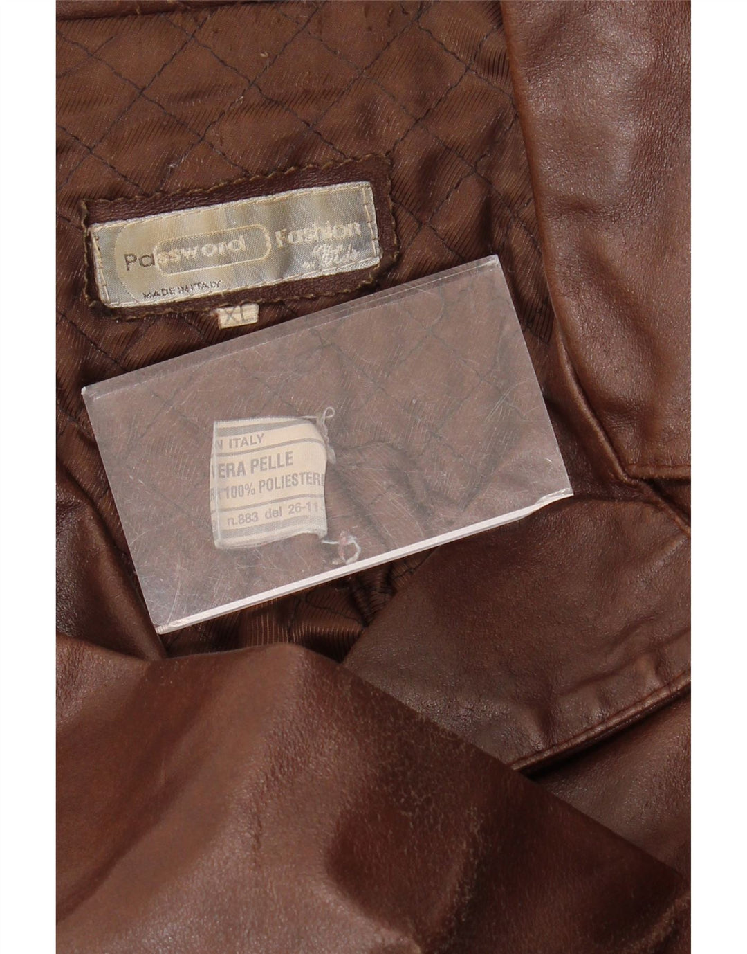 Palton de piele pentru femei VINTAGE UK 18 XL din piele maro