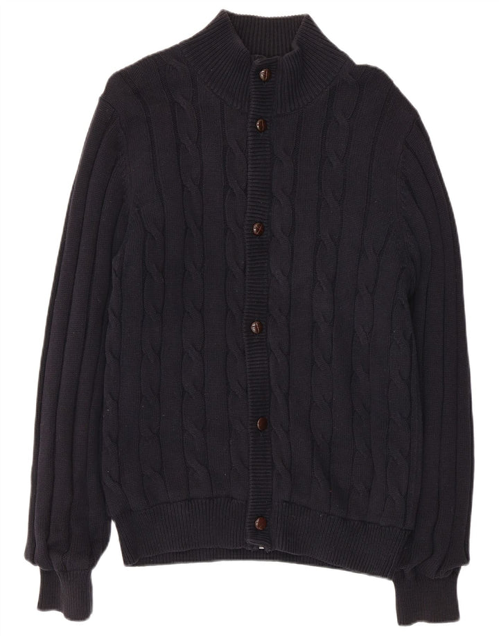 Pulover cardigan pentru bărbați Marks & Spencer, Blue Harbour, mic din bumbac bleumarin