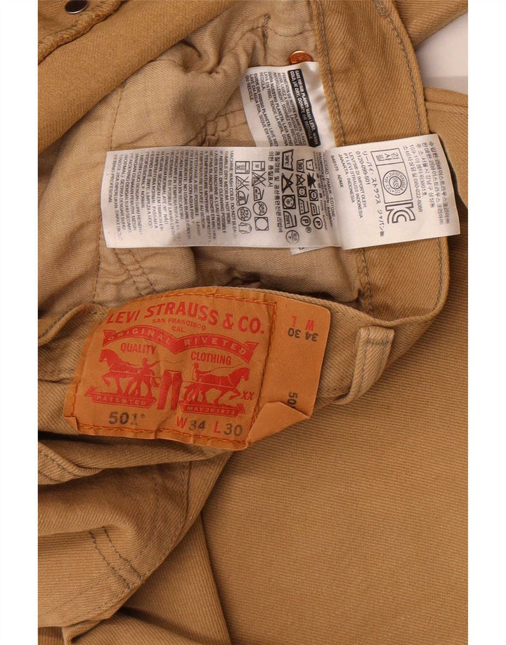 Blugi drepti elastici pentru bărbați Levi's 501 W34 L30 bumbac maro