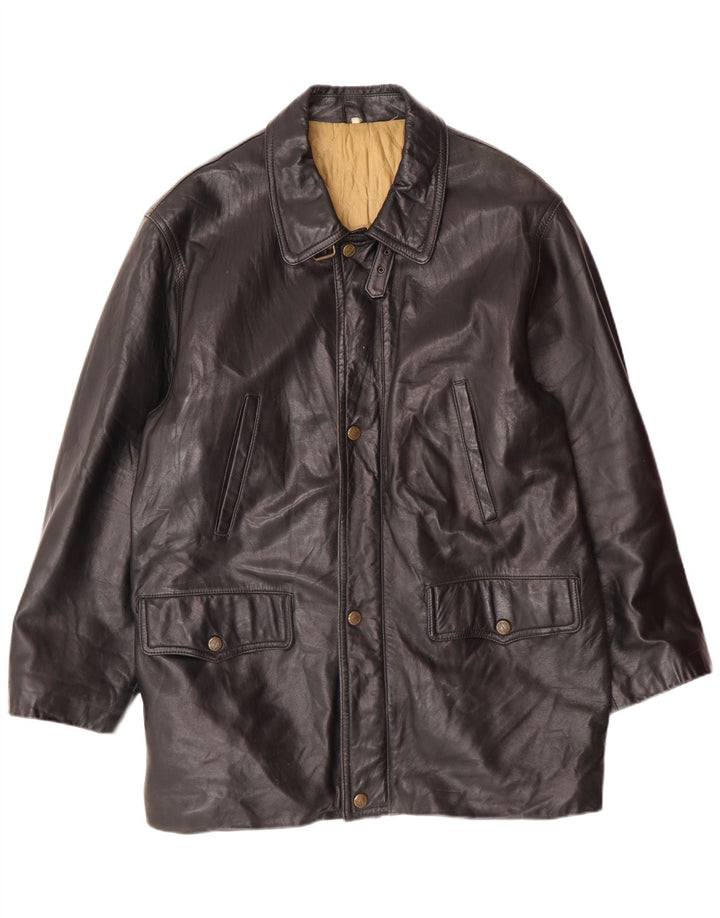 Jachetă de piele pentru bărbați VINTAGE IT 54 2XL din piele neagră