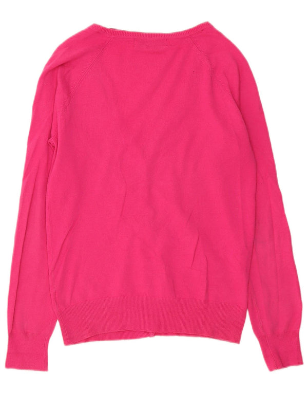 Pulover cardigan pentru femei Zara UK 14 mare bumbac roz