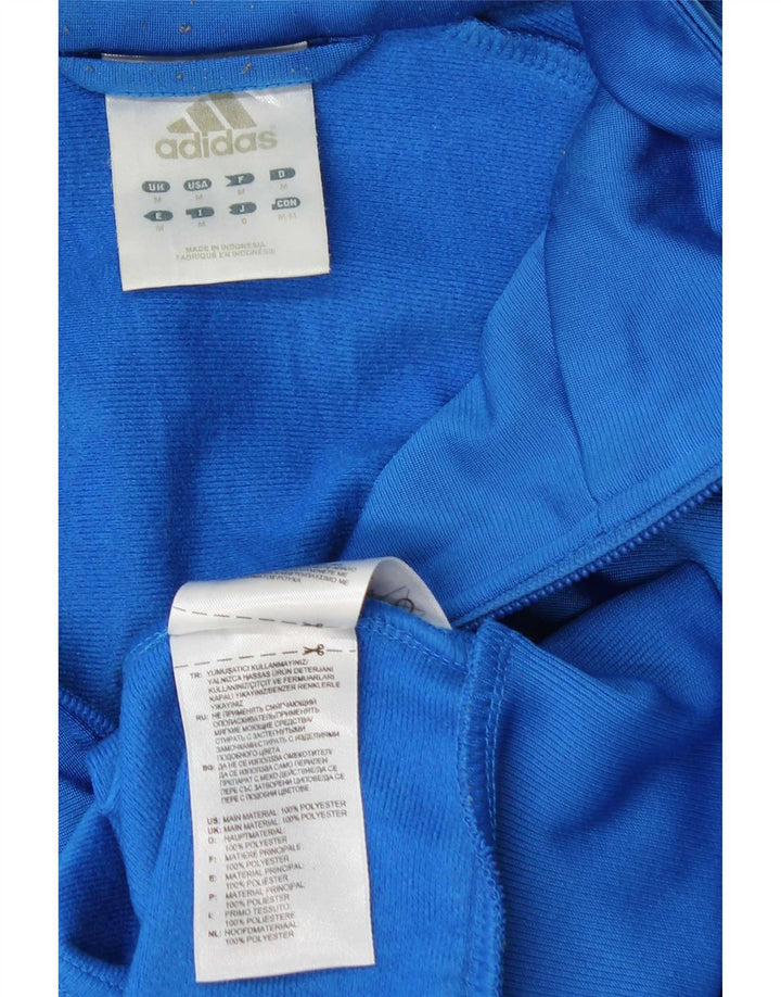 Jachetă de trening pentru bărbați Adidas, albastru mediu, poliester bloc de culoare