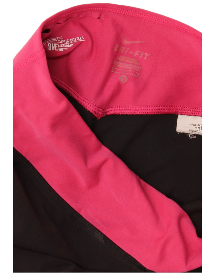 Leggings Nike Dri Fit pentru femei UK 12 Medium Black Colorblock