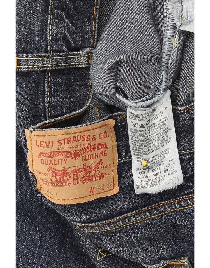 Blugi pentru bărbați Levi's 507 Bootcut W34 L34 Bumbac albastru