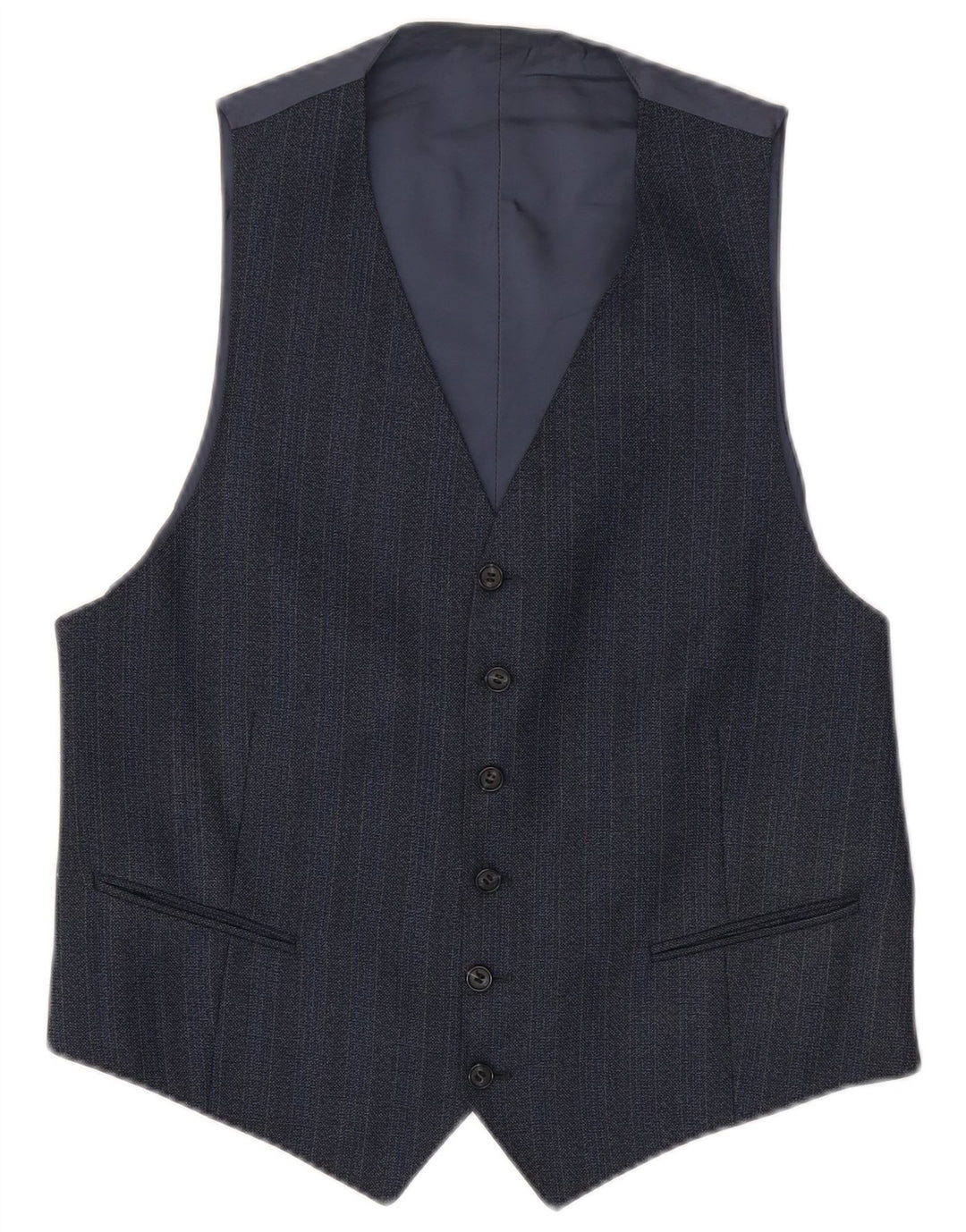 Vestă vintage pentru bărbați, cu dungi mici, bleumarin