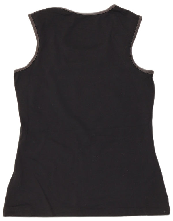 Top cu vestă grafică Nike Dri Fit pentru femei UK 12 Medium Black Nylon