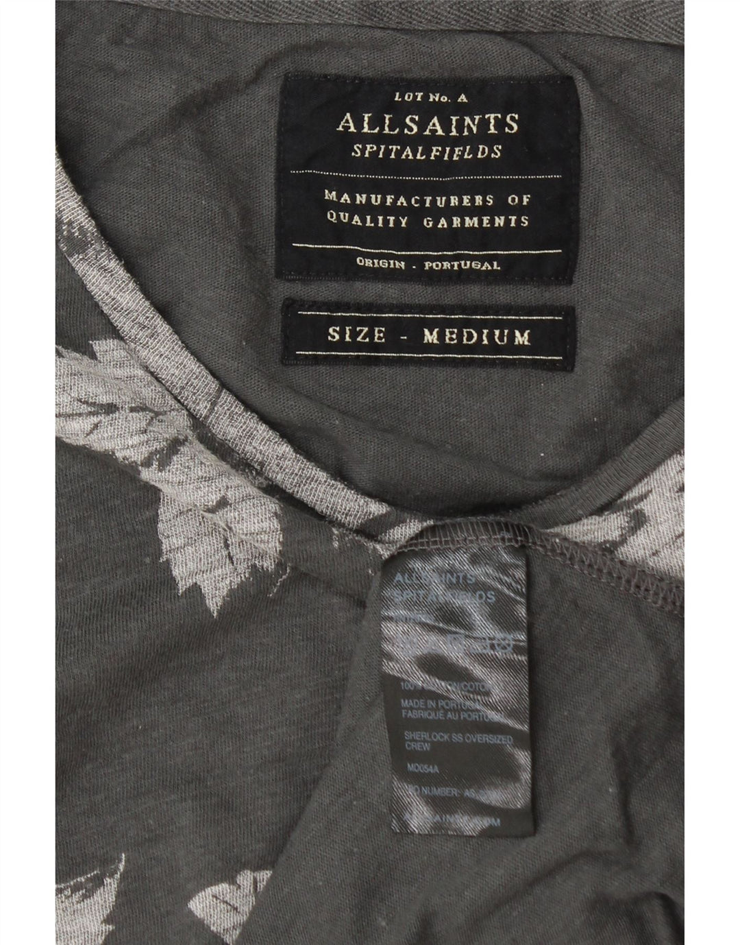 Tricou Bărbați All Saints Top Medium Gri Floral Bumbac