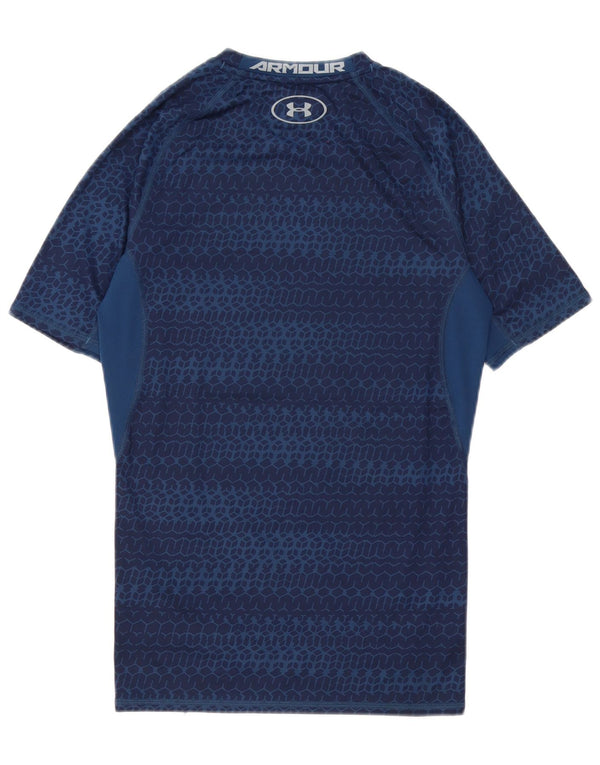Tricou Under Armour pentru bărbați Heat Gear Top Mediu Bleumarin Geometric