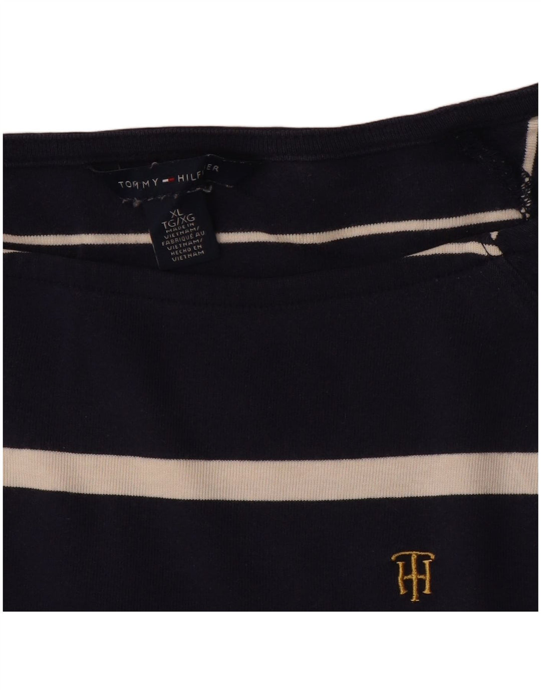 Top pentru femei Tommy Hilfiger cu mânecă lungă UK 18 XL bleumarin cu dungi