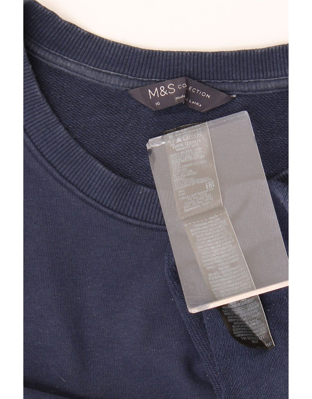 Pulover pentru damă Marks & Spencer Pulover UK 16 mare, albastru bleumarin, bumbac
