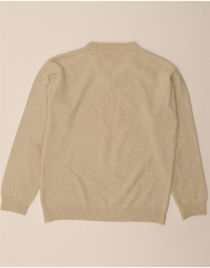 MARLBORO CLASSICS Mens V-Neck Jumper Sweater XL Beige Wool Vintage Marlboro Classics and Second-Hand Marlboro Classics from Messina Hembry 