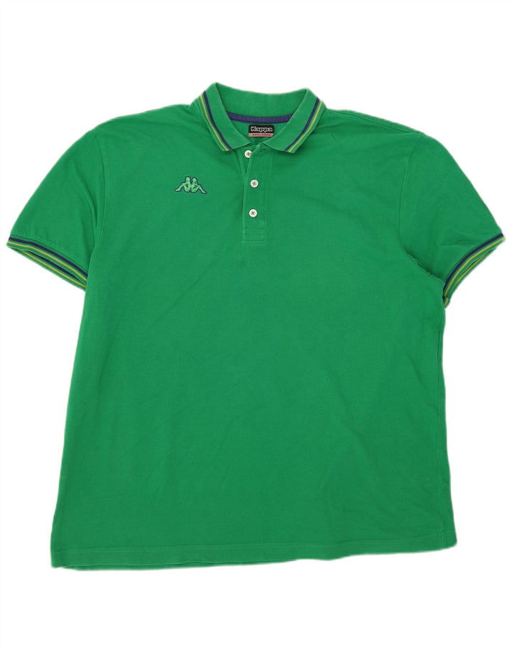 Cămașă polo pentru bărbați Kappa 3XL cu dungi verzi