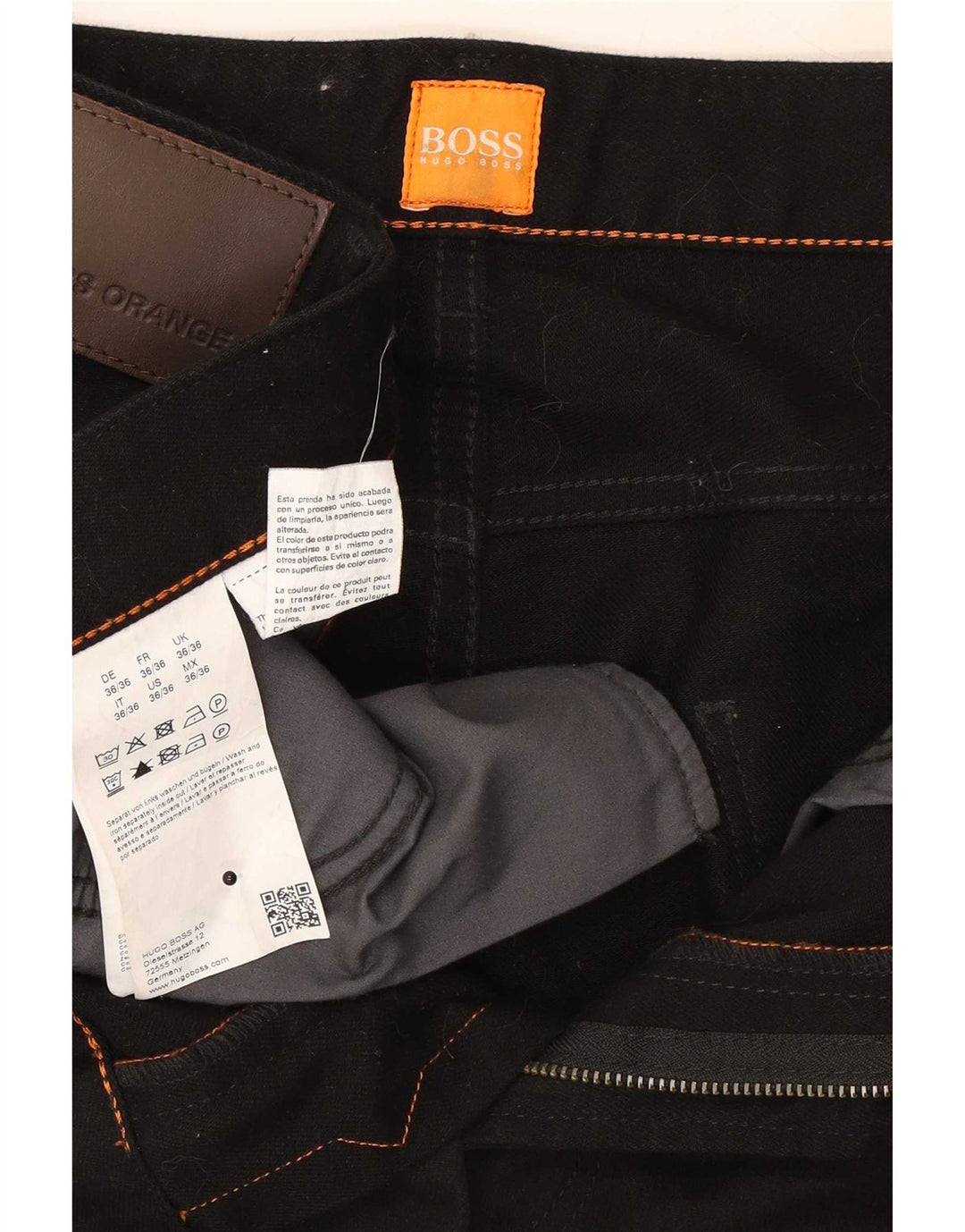 Blugi slim pentru bărbați Hugo Boss W36 L36 bumbac negru