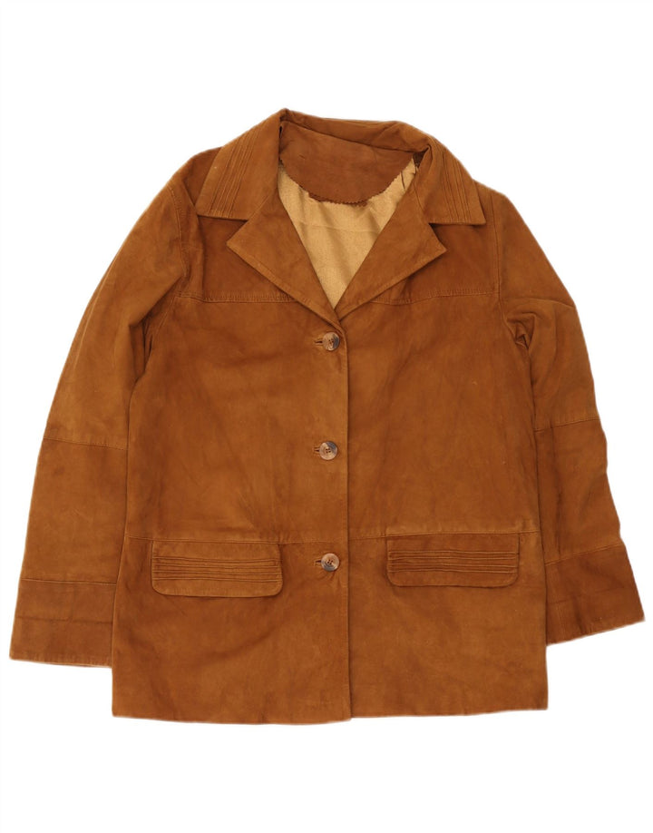 Jachetă vintage bărbătească din piele intoarsa IT 44 XS maro piele