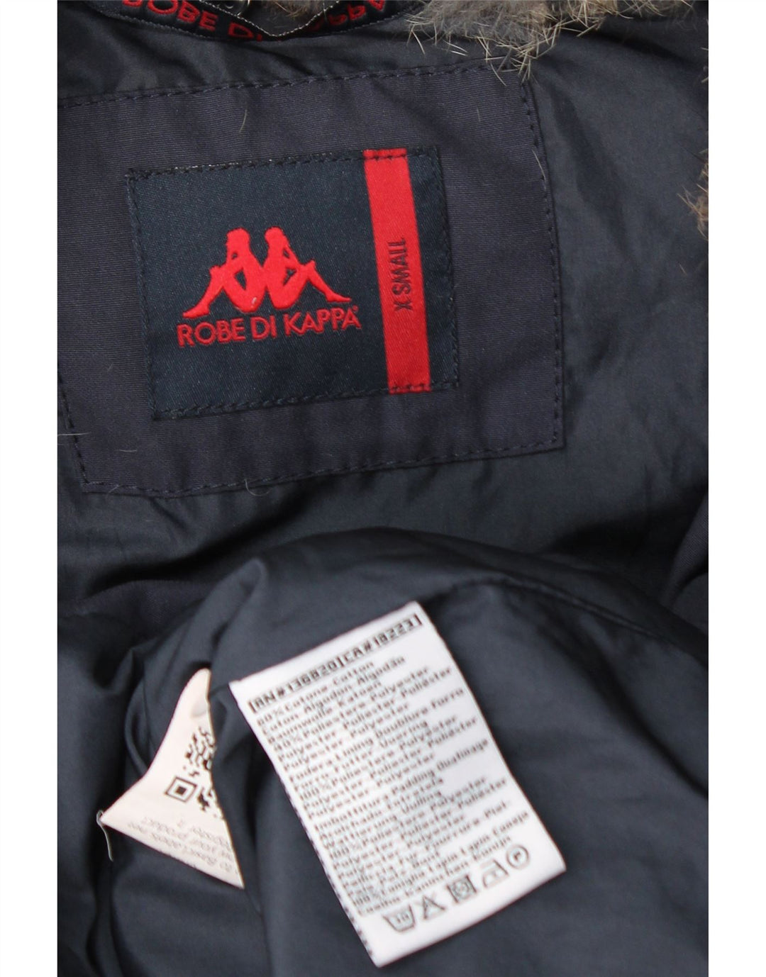 Jachetă căptușită cu glugă pentru femei KAPPA UK 6 XS Bumbac bleumarin