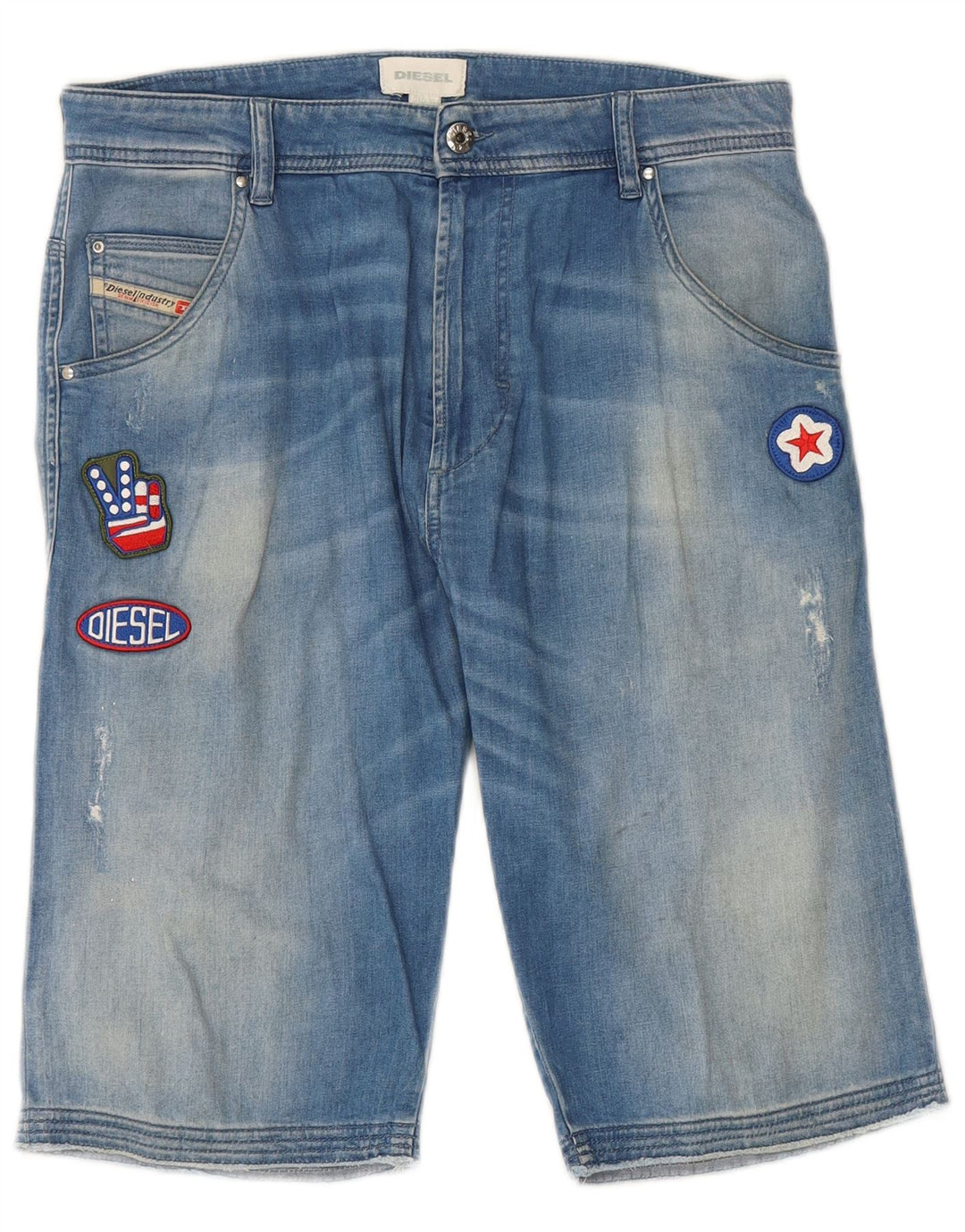 DIESEL Pantaloni scurți din denim pentru femei UK 16 Large W32 Blue