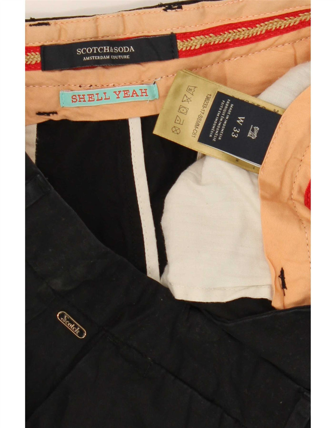 Scotch & Soda Pantaloni scurți chino pentru bărbați W33 bumbac mediu negru