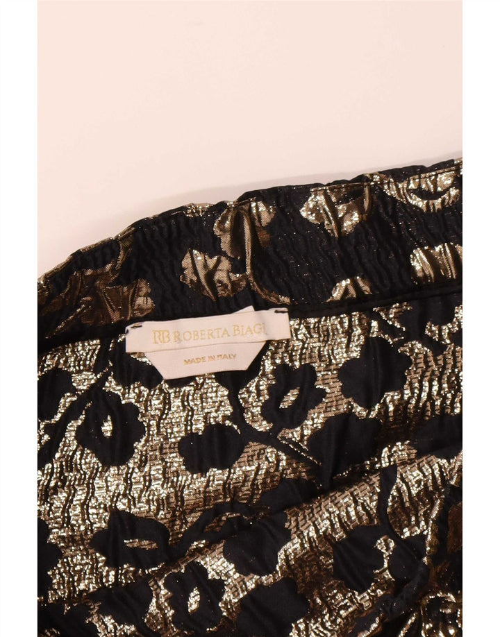Fusta A-Line pentru femei Vintage W30 Medium Black Floral
