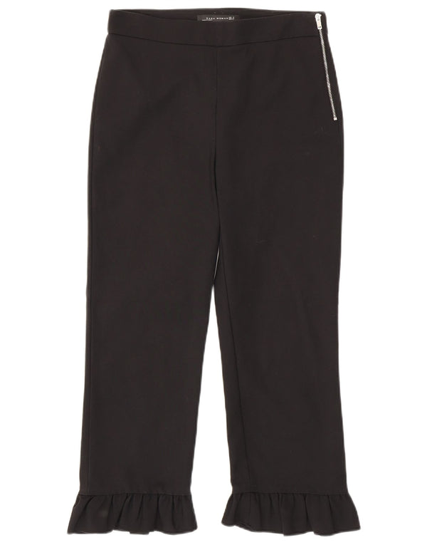 Pantaloni Drepți Decupați Zara Femei Mici L26 L23 Negri