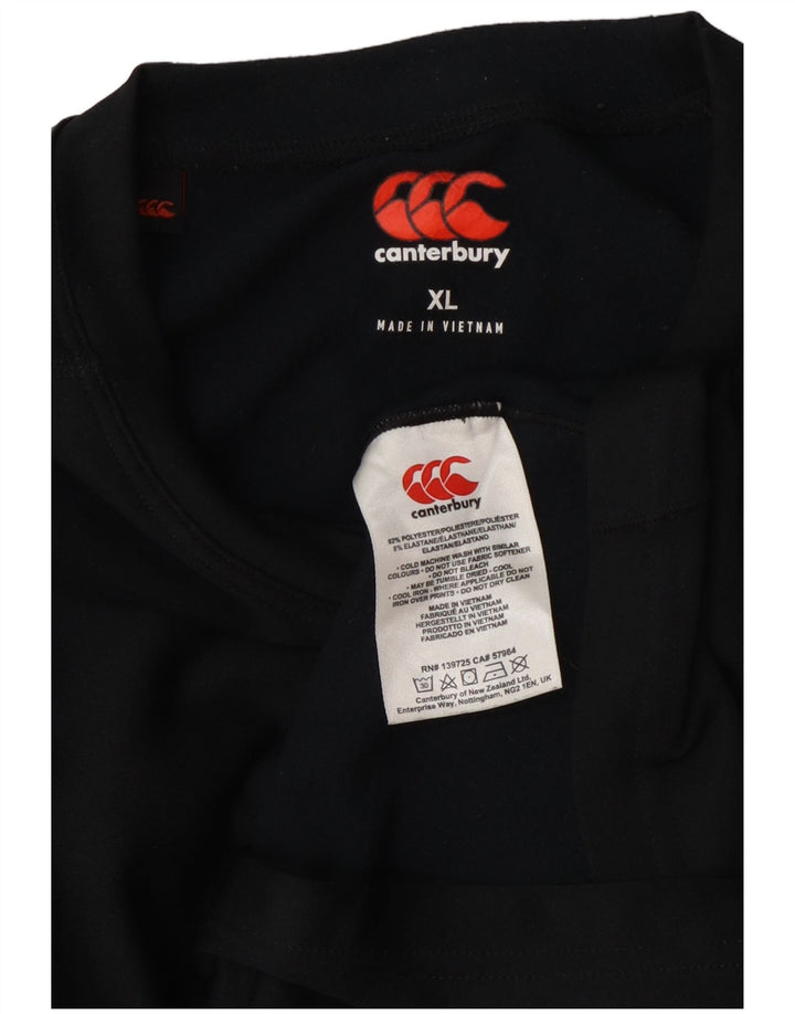 Top grafic Canterbury pentru femei cu mânecă lungă UK 18 XL poliester negru