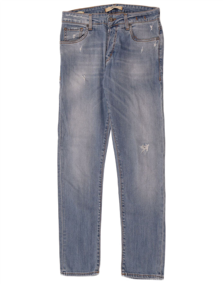 Blugi slim pentru bărbați Liu Jo Distressed Slim W30 L32 Blue Bumbac