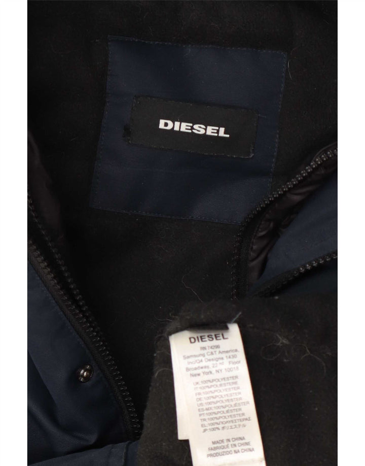 Jachetă căptușită cu glugă pentru băieți Diesel 13-14 ani Poliester bleumarin