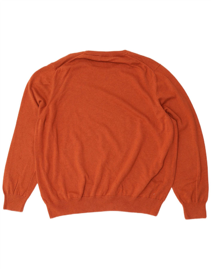 Pulover pentru bărbați Marks & Spencer cu gât crew, bumbac maro 4XL